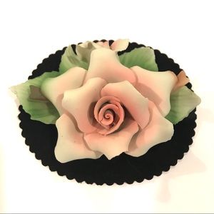 Capodimonte Porcelain Rose Sculpture